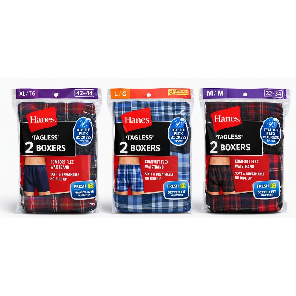 3 Packs of Hanes Men Cool Dry Tagless Boxer Brief Size Medium 32-34 (2 count)